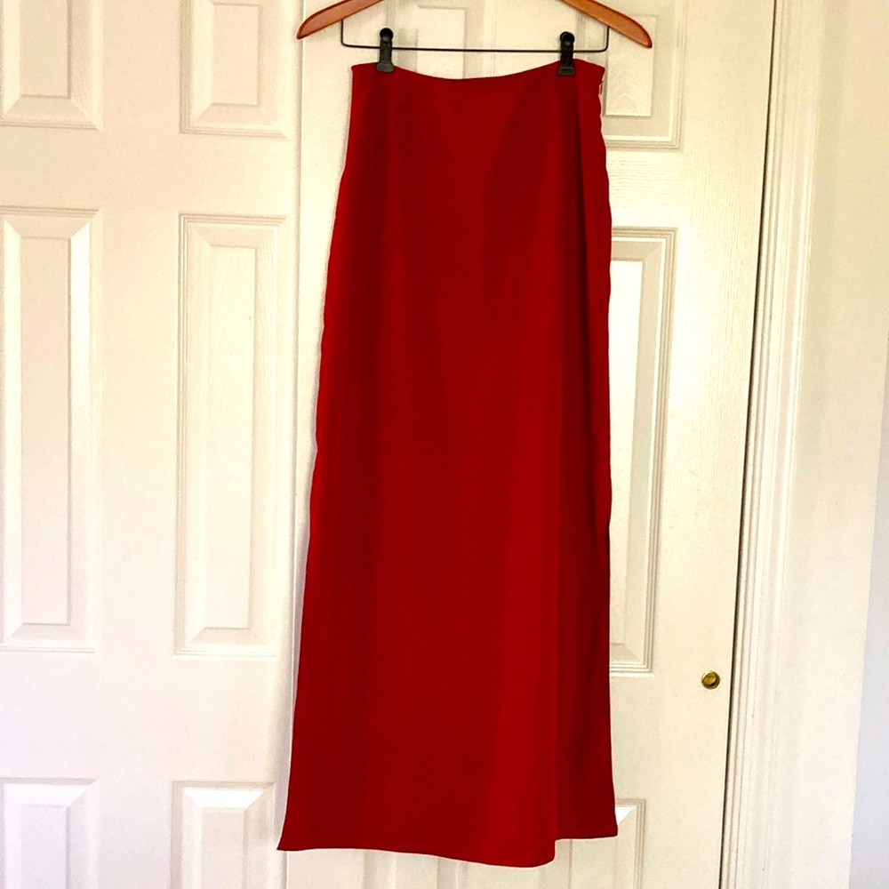 Lafayette 148 New York Red Maxi Skirt